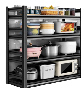 Support de four à micro-ondes à quatre niveaux en acier au carbone, réglable, non pliable, imperméable, étagère de rangement de cuisine robuste sur pied - Product Image 3
