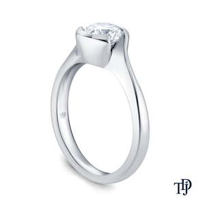 Bague de fiançailles solitaire en or 10K avec diamant de laboratoire élégant en forme de vagues en cascade, vente en gros OEM, fabricant international de détail - Product Image 2