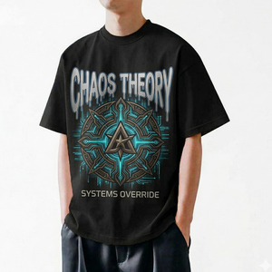 T-shirts pour hommes de haute qualité, personnalisés, en coton lourd, style streetwear, col épais, coupe ample, imprimés numériquement - Product Image 5