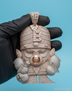 จี้เพชรโมอิสซาไนต์ทรงฮิปฮอป ดีไซน์โดดเด่น ตัวเรือนเงินแท้ 925 ชุบทองคำขาวและทองชมพู สร้อยคอสำหรับทั้งชายและหญิง - Product Image 6