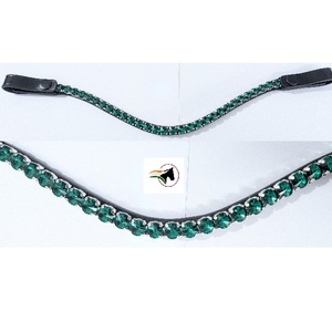 สายคาดหน้าผากม้าเดรสสาจเกรดพรีเมียม ประดับคริสตัลขนาด 10 มม. พร้อมหินริโวลี่ สายหนังคุณภาพสูง พร้อมตัวล็อคแบบปลดเร็ว - Product Image 1