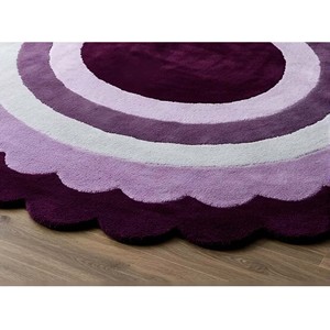 Purple Scalloped <b>Round</b> Area Rug Soft Plush <b>Carpet</b> Modern Hand Tufted Circle Rug for Living Room Bedroom Stylish Home Decor - Product Image 5