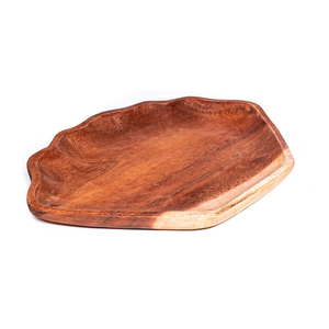 Assiettes rustiques en bois d'acacia, plateau de service en bois d'inspiration océanique pour la cuisine, en provenance du Vietnam - Product Image 1