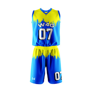 Ensembles d'uniformes de basketball universitaires en gros, imprimés par transfert thermique, respirants, anti-humidité, antibactériens, 100 % polyester maille - Product Image 1