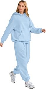 Female Casual Tracksuit Hoodie and Trouser <b>Set</b> Comfortable Relaxed Fit Athleisure Wear Soft Fabric Daily Outfit For Daily Wear - Product Image 5