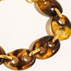 Collier en résine à maillons larges style vintage, mélange de couleurs, punk, ajouré, gros maillons ronds, longue chaîne en résine acrylique, art mural - Product Image 3