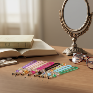 Portachiavi con Catena in Plastica Marca Z, 70Cm, Design alla Moda Multicolore con Perline e Chiusura a Fibbia - Product Image 2