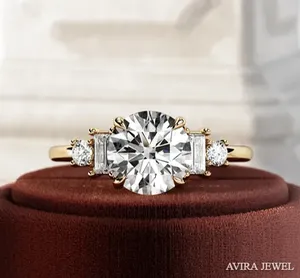 Anillo de Compromiso de Moissanita de 1 Quilate, Plata 925, Claridad VVS1/VVS2/VS1, Corte Brillante, Sin Níquel, Sin Plomo, para Mujer, Boda, Novia - Product Image 4