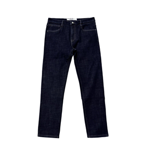 Jean d'affaires pour homme de haute qualité, style hiver épais, coupe formelle, taille mi-haute, délavage foncé, fermeture éclair, ODM - Product Image 3