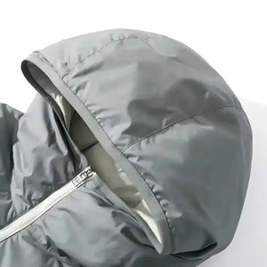 Blouson matelassé color block pour homme avec capuche, manteau d'hiver chaud et isolé, style streetwear, fermeture éclair, pour l'extérieur - Product Image 5