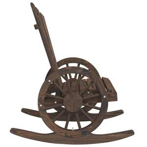 Juego de 2 Sillas Mecedoras Adirondack de Madera de Abeto Maciza con Aspecto Quemado para Jardín - Product Image 6