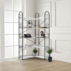 Libreria Angolare Moderna a 5 Ripiani, Grande Scaffale Aperto con Vani Alti per Esposizione e Conservazione - Product Image 2
