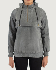 Chaqueta de Forro Polar con Capucha para Mujer, de Alto Rendimiento, Color Gris, de Gamuza, con Cierre de Cremallera, Resistente al Viento, Estilo Utilitario para Otoño, 320 g, 2026 - Product Image 1