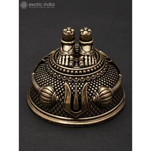 2 Inches Handmade Small Superfine Charan Paduka Sculpture in Brass for <b>Home</b> <b>Decor</b>, <b>Gifting</b> and Temple Made In India - Product Image 1