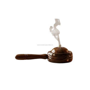 Eco Friendly Wooden <b>Incense</b> Burner with Stainless Steel Bowl Compact <b>Incense</b> Holder for Resin Powder and <b>Cone</b> <b>Incense</b> - Product Image 1