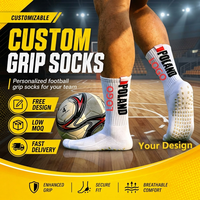 Chaussettes de football personnalisées à forte valeur ajoutée Chaussettes à prise en main d'usine Chaussettes antidérapantes