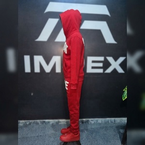 Dark Side Flock Print <b>Hoodie</b> <b>Red</b> Full Sleeve Zipper Front Pocket Streetwear Unisex Adult Autumn Cotton Midweight Regular Fit - Product Image 1