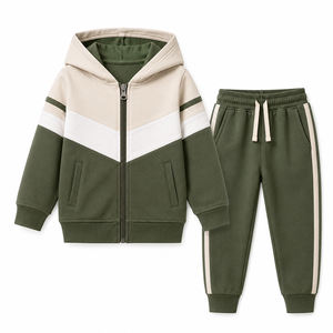 Diseño de chándal de algodón personalizado para jóvenes, ropa deportiva de invierno para la calle, traje de entrenamiento y jogging para niños - Product Image 1