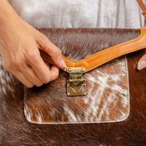 Sac à bandoulière en cuir de vachette véritable pour femmes fait à la main été Vintage Design de mode fermeture éclair noir automne printemps - Product Image 5