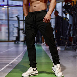 Pantalon de survêtement pour homme, bleu, taille élastique, cordon de serrage, poches latérales, décontracté, léger, respirant, polyester et coton, été - Product Image 5