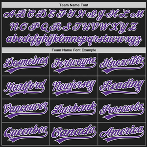 Custom Black <b>Baseball</b> Jersey With Purple Team Name And Number Sublimated Print Men's Short Sleeve Breathable Sport Apparel - Product Image 4