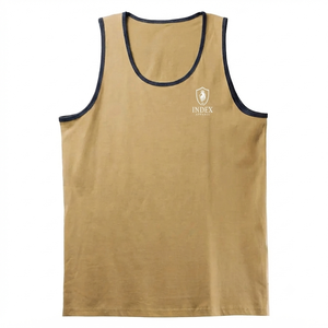 เสื้อกล้ามผู้ชายสีพื้น คอโอ ปักโลโก้ แบรนด์ Index Apparel แบบลำลอง ถักทอ ไม่มีแขน ดีไซน์ด้านหน้า - Product Image 1