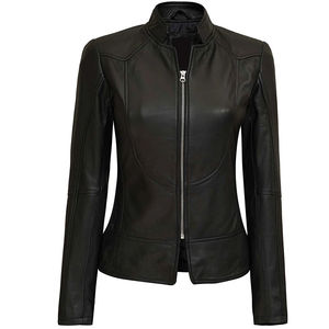 Veste en cuir sur mesure pour femme, veste de moto en cuir tendance, veste en similicuir grande taille, veste légère de style classique - Product Image 5