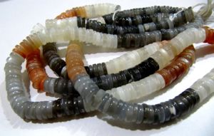 Perles rondes lisses en pierre de lune naturelle multicolores, forme de pneu, 10 mm, vendues par brin de 8 pouces de long, pour la fabrication de bijoux - Product Image 2