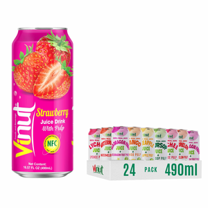 น้ำผลไม้พร้อมเนื้อผลไม้ 490 มล. รสชาติหลากหลาย ไม่มีน้ำตาล รับผลิตแบบ OEM ODM แบรนด์ส่วนตัว ผู้ผลิตเครื่องดื่มเวียดนาม - Product Image 1