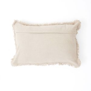 Cuscini Lombari e Cuscini per Seduta in Lino Stampato 40x60 cm Blu e Grigio con Frange - Product Image 1