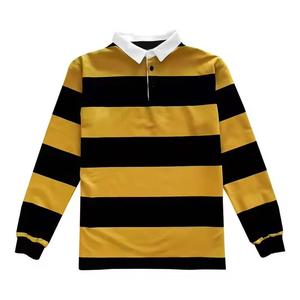 Proveedor Mayorista de Camisetas Polo de Rugby de Manga Larga para Hombre con Logotipo Personalizado, Transpirables, con Rayas, Servicio OEM, Jersey con Bloques de Color Hechos a Medida - Product Image 4