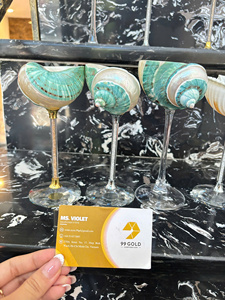 Copa de Cóctel de Concha Marina Personalizada 99 Gold Data, Hecha a Mano, Estilo Costero, Capacidad de 20-100 ml, para Bodas, Bares de Playa, Amantes del Océano - Product Image 3