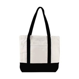natural cotton <b>canvas</b> <b>shopper</b> reusable tote bag everyday shoulder bag sustainable shopping carry - Product Image 2