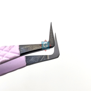 Pinzas para Extensión de Pestañas con Punta de Fibra, Color Negro Mate y Rosa, Aplicador de Pestañas con Punta de Diamante para Extensión de Pestañas - Product Image 3