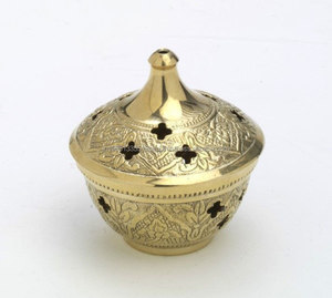 Brûleur et support d'encens décoratifs pour la maison de luxe antique prise d'anis étoilé en laiton poli de haute qualité-importation d'Inde - Product Image 2