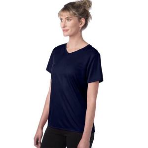 Camisetas de mujer con estampado personalizado a la moda, camisetas lisas 100% de algodón de manga corta con cuello en V, colores de tamaño personalizado disponibles - Product Image 6