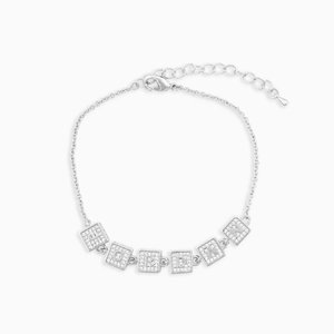 Bracelet à maillons en diamant de créateur, argent sterling 925, bijoux de luxe, accessoire élégant et scintillant, cadeau - Product Image 1