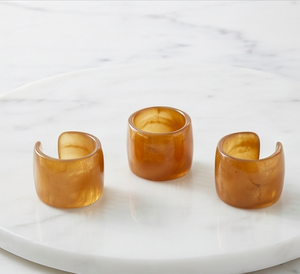 Set Of 3 <b>Amber</b> Resin Napkin <b>Rings</b> Circle Table Decor Perfect For Home Use Kitchen And Dining Use - Product Image 1