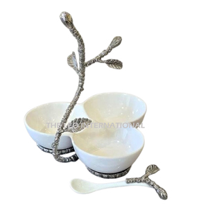 Ensemble de 3 bols ronds en acier inoxydable, design moderne, couleur noire et dorée, pour la maison ou comme centre de table d'hôtel - Product Image 2