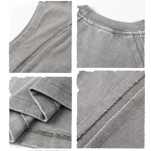 Débardeur d'été pour homme, sans manches, col rond, coupe ajustée, en mélange de coton, pour entraînement, musculation, décontracté, gym, sport - Product Image 6
