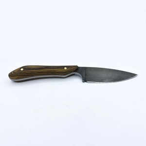 Cuchillo de caza y bushcraft de grado industrial con hoja de acero de Damasco de espiga completa, acabado negro y mango de madera, OEM Blank Pasha - Product Image 2