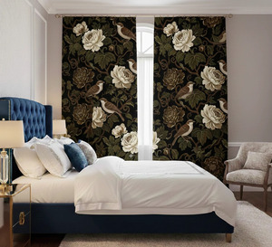 Vintage Floral Bird Curtains Dense Floral <b>Window</b> Panels 70% Light Blocking Decorative Drapes for Living Room Bedroom Hotel - Product Image 3