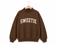 Sweat-shirt à col montant pour femme en mélange de coton brossé doux, pull-over, fabricant de vêtements OEM ODM