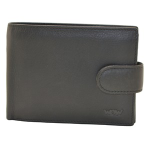 WOW Men's Genuine Leather Trifold <b>Wallet</b> <b>RFID</b> <b>Blocking</b> Slim Minimalist Black Fold Closure Daily Use - Product Image 5