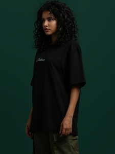 เสื้อยืดโอเวอร์ไซส์สีดำสำหรับผู้หญิง ทรงหลวม แขนสั้น ผ้าฝ้าย สไตล์ลำลอง สตรีทแวร์ เรียบง่าย แฟชั่นประจำวัน สำหรับฤดูร้อน - Product Image 3