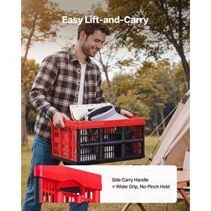 32L Plastic <b>Collapsible</b> <b>Storage</b> Bins 3-Pack Stackable Folding <b>Storage</b> Crates with Handles Holds 26 Lbs Per Bin Foldable He - Product Image 5