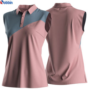 Chemises polo pour femmes, vente chaude, style décontracté d'été, chemises sans manches de couleur unie pour femmes, logo personnalisé, respirantes, meilleur jersey tricoté - Product Image 6