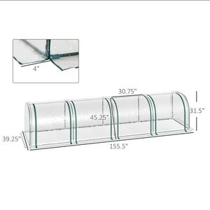 Invernadero Portátil Tipo Túnel de 13 L x 3 W x 2.5 H con 4 Puertas con Cierre y Cubierta de PVC Resistente al Agua y a los Rayos UV para Jardines - Product Image 3