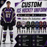 Ensemble maillot et short de hockey pour hommes en tissu respirant tendance, service OEM ODM, nouveau style, uniformes personnalisés pour clubs de hockey sur glace