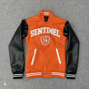 Trending Fashion Customer Demanded Genuine Leather Wool Silk Unisex Varsity Lettermen Jackets <b>Covered</b> <b>Button</b> Closure Front - Product Image 4